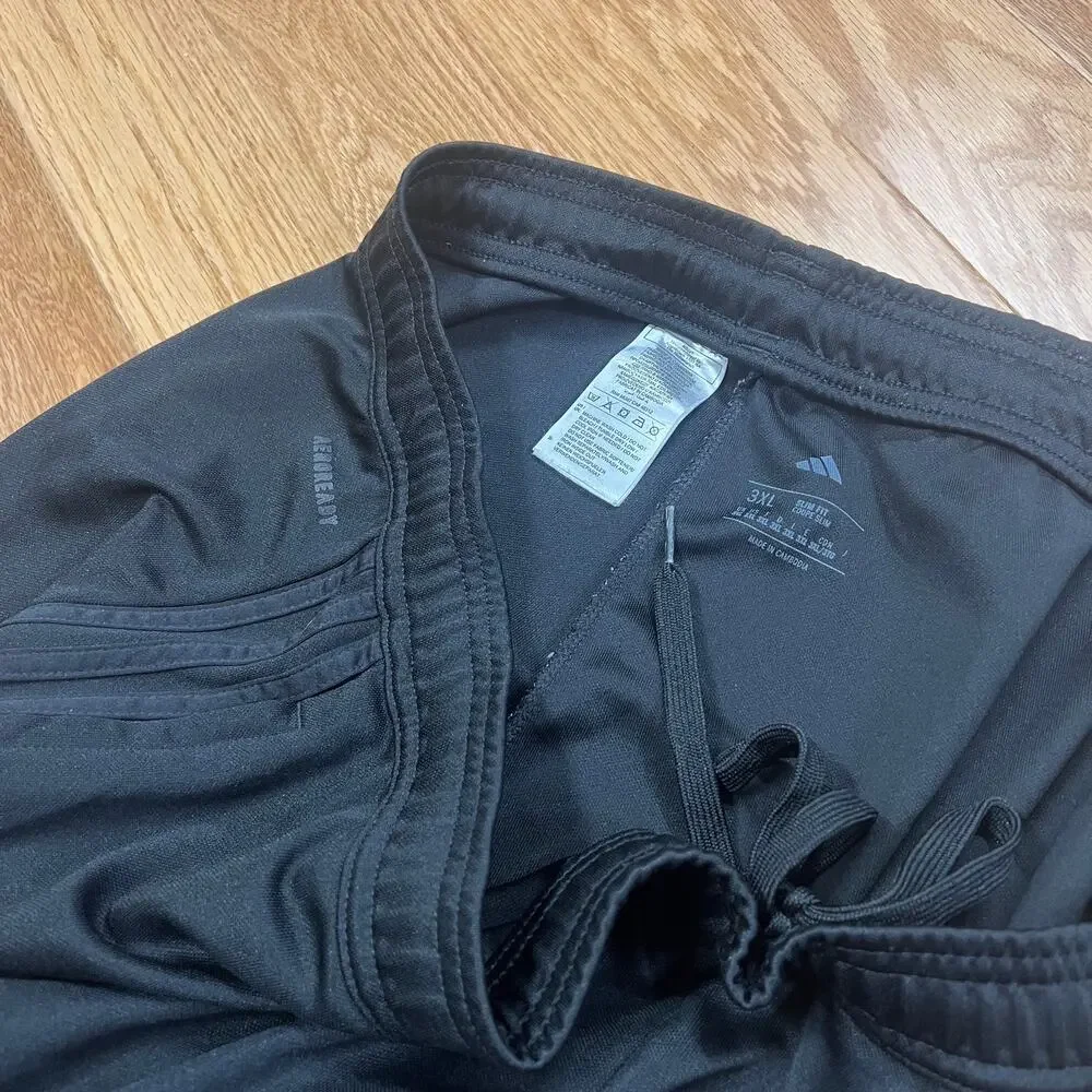 Adidas Men’s Joggers Aeroready Zip Ankle Slim Fit Black Size 3XL